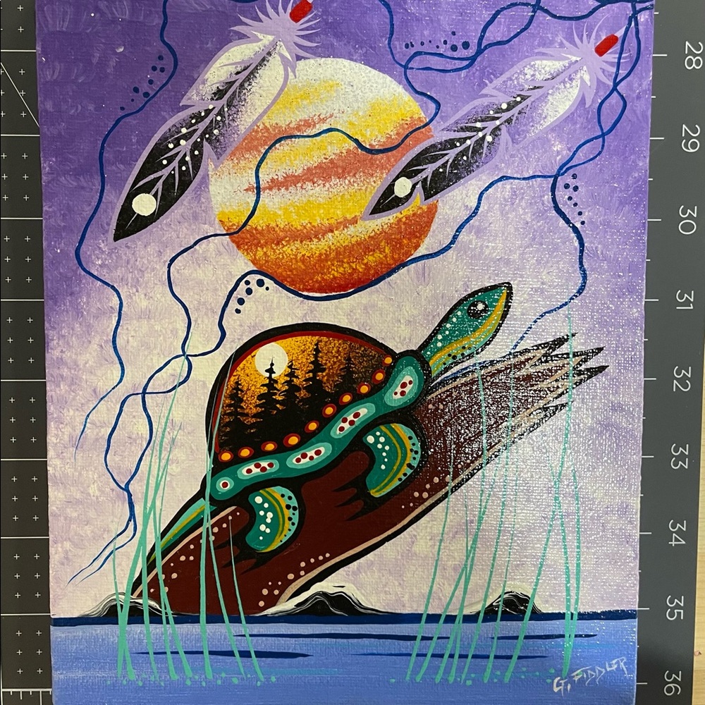 Rare Gordon Fiddler Land Of The Turtle original Painting Aboriginal